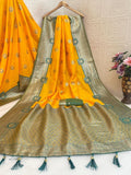 Regal  Silk Saree with Grand Zari Work - YELLOW