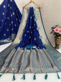 Regal  Silk Saree with Grand Zari Work - DARK BLUE