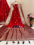 Regal  Silk Saree with Grand Zari Work - RED