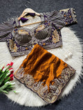 Premium Designer Embroidered Blouse Collection with Intricate Floral Work & Traditional Detailing = COPPER