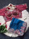Premium Designer Embroidered Blouse Collection with Intricate Floral Work & Traditional Detailing = RAMA