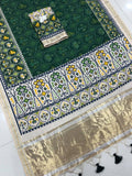 Graceful Patola Heritage Saree with Rich Zari Woven Pallu & Artistic Motifs - DARK GREEN