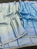 sky blue  Banarasi Tissue Elegance