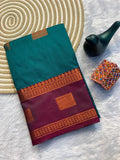 Contrast Border Traditional Silk Saree  RAMA