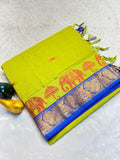Classic Elephant Motif Designer Saree - PERROT