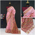 Ethnic Jacquard Silk Saree with Elephant Border - PINK