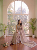 Midnight Diamond Glow – Space Silk Designer Saree-ROSE PINK