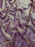 Midnight Diamond Glow – Space Silk Designer Saree-PURPLE
