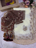 Butterfly Bloom Saree - WHITE