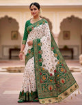Royal Pashmina Lagdi Patta – Premium Designer Saree-GREEN
