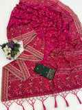 Royal Pashmina Kaju Soft Silk Saree -PINK