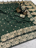 GREEN Pure Soft Banarasi Silk Saree