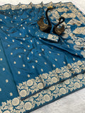 SKY BLUE  Pure Soft Banarasi Silk Saree