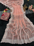 PINK Embroidered, Dyed Bollywood Tissue Saree