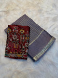 Elegant Viscose Georgette Saree with Multi Bits Sequence Work Blouse - GREY