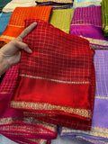 Elegant Bloom Georgette Saree With Running Blouse red