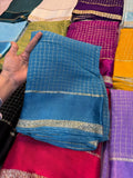 Elegant Bloom Georgette Saree With Running Blouse ocean blue