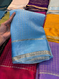 Elegant Bloom Georgette Saree With Running Blouse sky