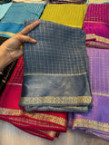 Elegant Bloom Georgette Saree With Running Blouse gray