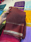 Elegant Bloom Georgette Saree With Running Blouse brown