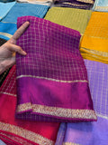 Elegant Bloom Georgette Saree With Running Blouse royal purple