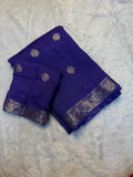Elegant Pure Viscose Soft Jute Khadi Saree with Heavy Border & Jacquard Butta - purple