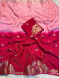 Pure Viscose Weaving Jacquard Saree with Matching Blouse – Premium 2D Concept Saree -PINK