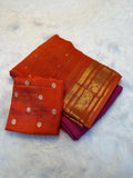 Elegant Viscose Georgette Saree with 2D Concept & Premium Dola Silk Blouse-Orange