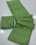 Soft Viscose Khadi Silk Designer Saree with Satin Border PISTA