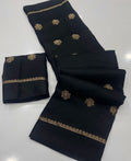 Soft Viscose Khadi Silk Designer Saree with Satin Border BLACK