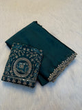 Gajlaxmi Embroidered Rangoli Saree  -RAMA