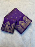 Royal Chit Pallu Tusser Silk Saree-  PURPLE
