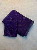 Pure Fendy Satin Swarovski & Beads Work Saree with Heavy Running Blouse - PURPLE