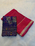 Peacock Royale Pure Viscose Georgette Saree with Weaving Satin Border - PINK