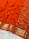Eternal Heritage Zari Saree – A Statement of Grace, Tradition & Luxury - ORANGE