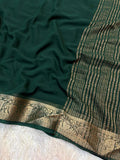 Eternal Heritage Zari Saree – A Statement of Grace, Tradition & Luxury - DARK GREEN