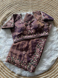 Luxury Khadi Moss Silk Designer Saree -WINE