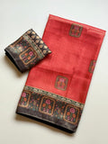 Roopkala Premium Jari Weaving Softy Silk Saree = RED
