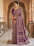 Royal  Banarasi Style Woven Saree with Traditional Motifs WINE