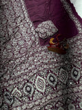Heritage Ajrakh Glam Saree- WINE